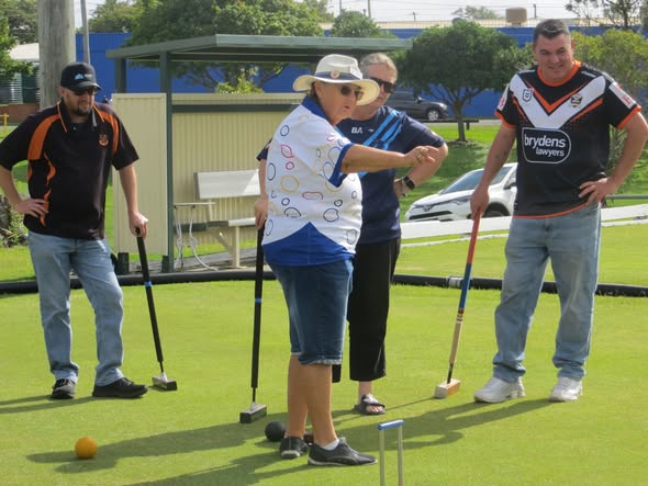 : Wynnum members enjoy a relaxed weekend croquet session