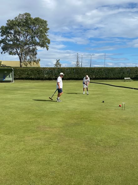 Players and officials at the Croquet Australia Bronze Medal event at Eildon Croquet Club.