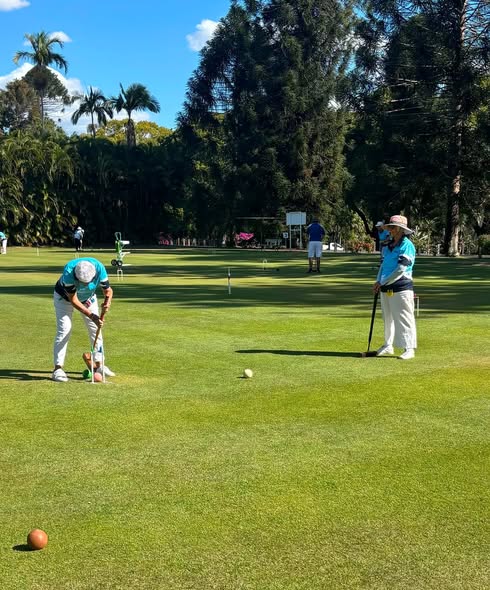 Capricorn Coast Croquet Club members in their new shirts at Rockhampton.