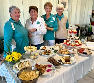Cake and afternoon tea laid out by Bribie Island Croquet Club members for a Big Morning Tea fundraiser.