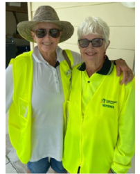 Beth Parker and Dot Davidson, sporting referees' hi-vis yellow.