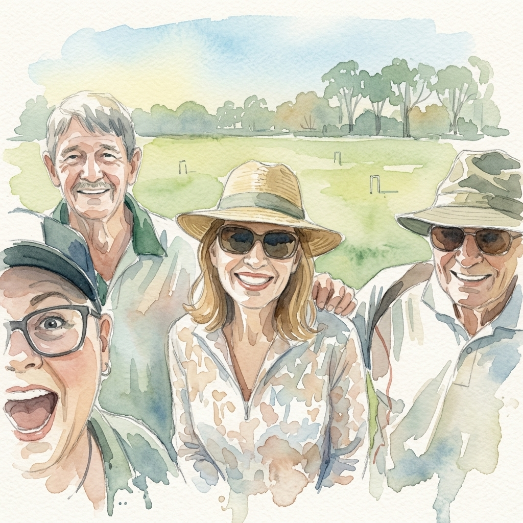 Members with visiting comedian Julia Wilson at Headland-Buderim's Friday GC session